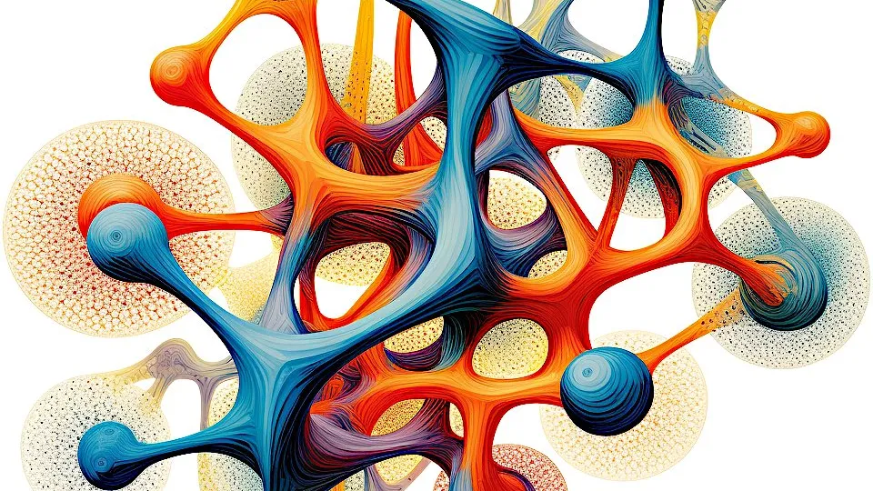 Complex network shape. AI generated.