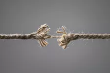 A rope that is about to break. Photo.