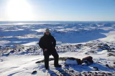 Adrian Gustafson in the Arctic doing fieldwork. Photo.