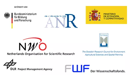 Logotypes of seven funding agencies.