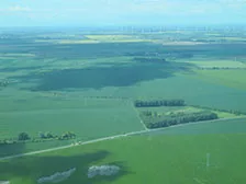 Agricultural landscape from above. Aerial photo.