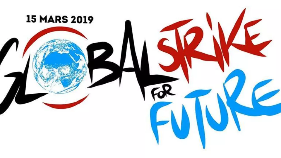 Logotyp för "Global strike for future".