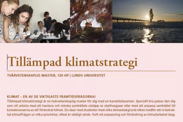 Informationsblad till master i tillämpad klimatstrategi. Foto.