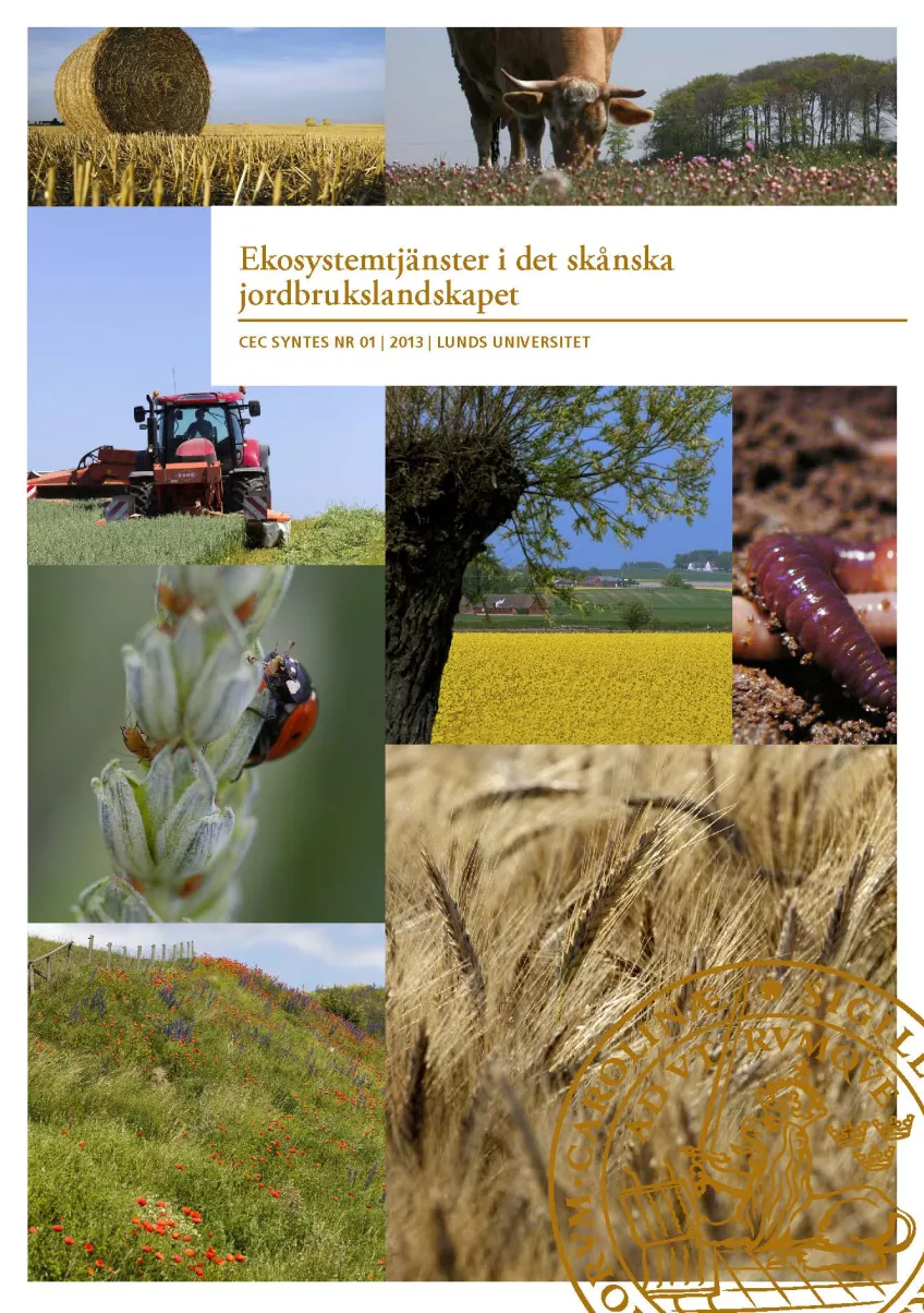Framsida rapport om ekosystemtjänster.